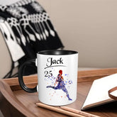Tasse personnalisée avec nom personnalisé pour joueur de football, cadeau de sport pour petit-fils, petit-ami, papa, mari